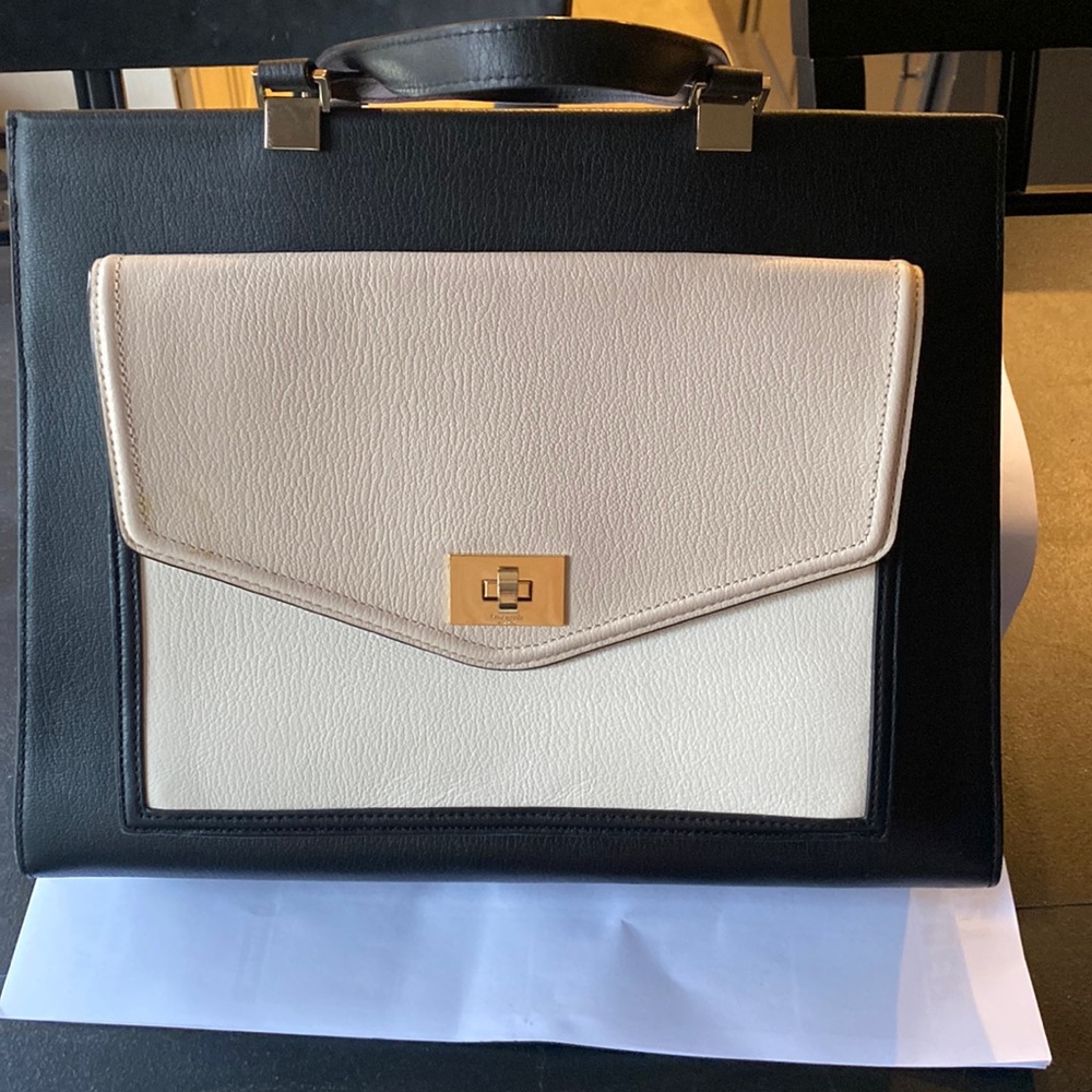 Black, tan, and cream Kate Spade purse